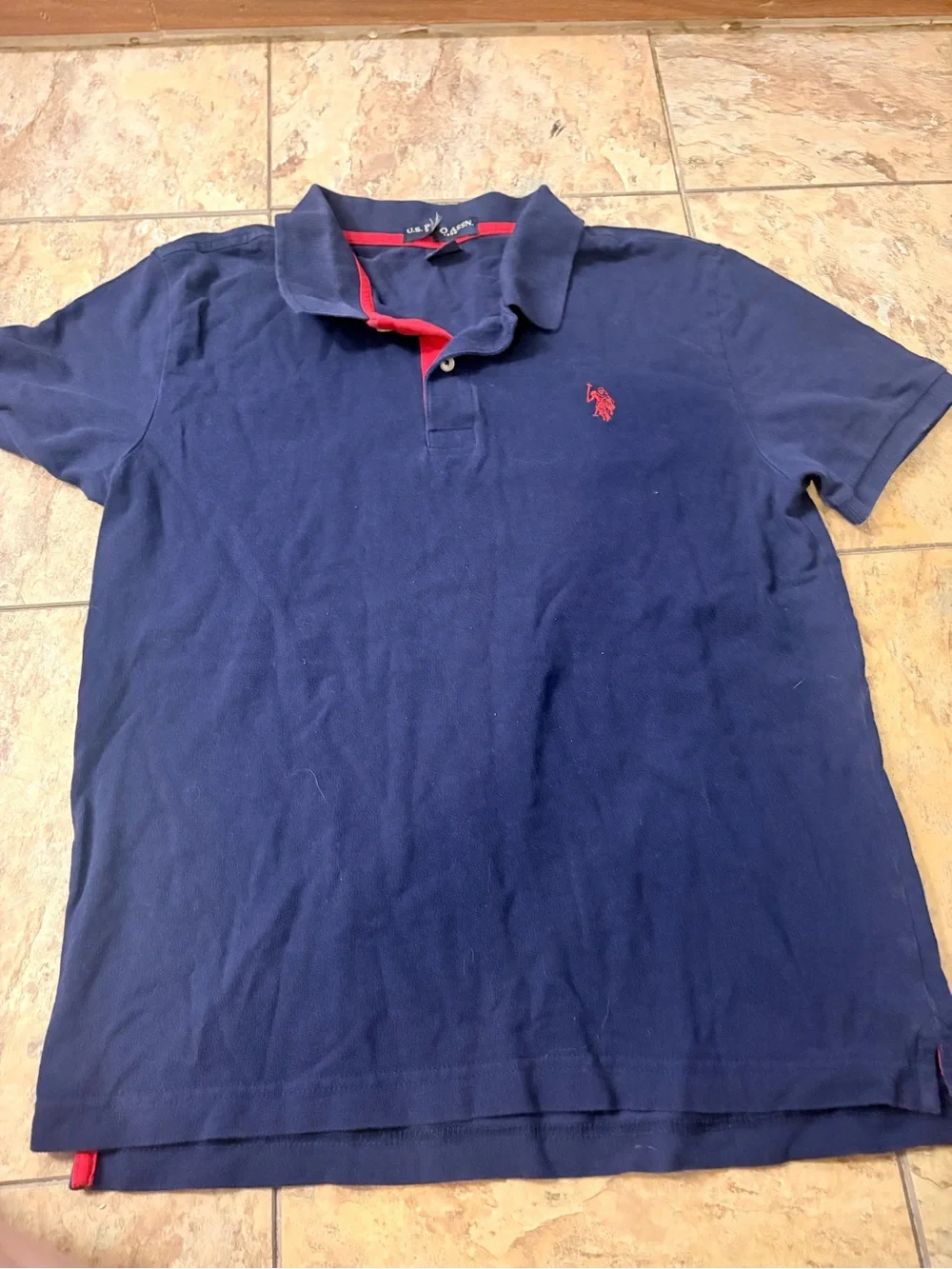 Ralph Lauren Navy Polo with Red Pony Embroidery